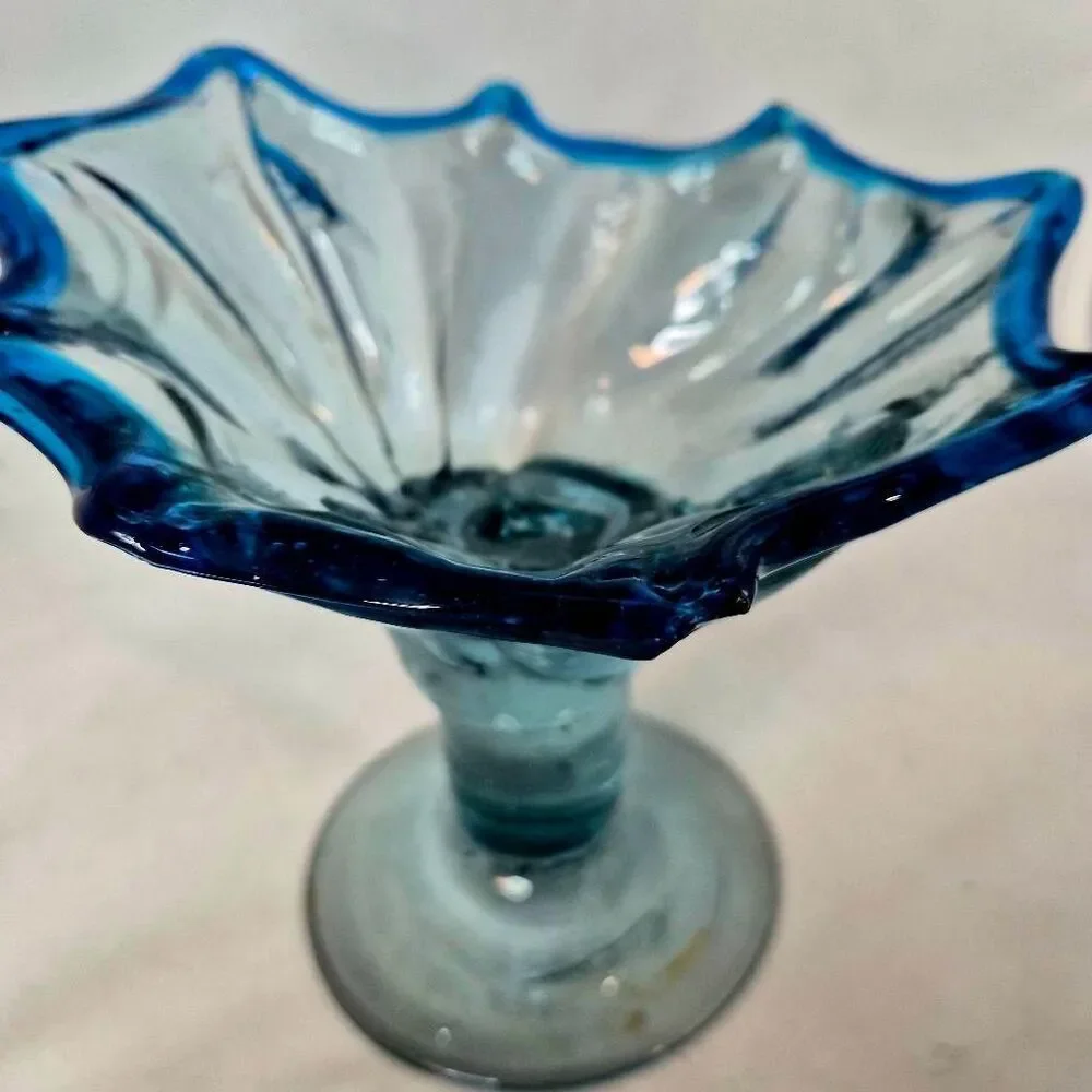 Blue compote bowl